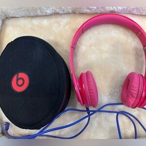 Beats by Dr Dre Solo HD Over the Ear Headphones Pink with Cable & Case